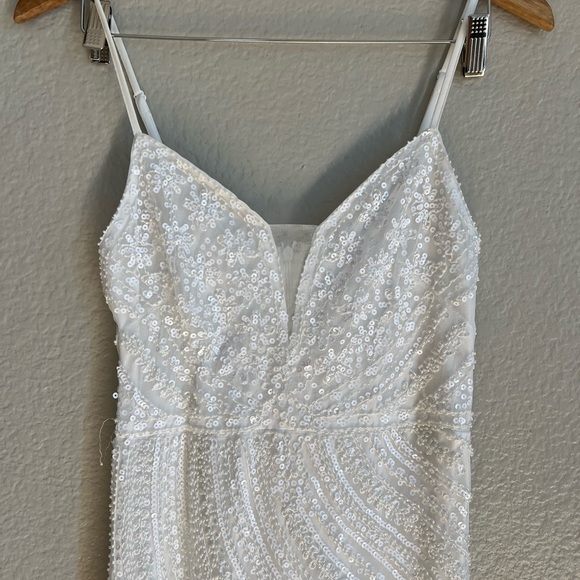 Enchanted Nights White Sequin Mermaid Maxi Dress - Picture 4 of 9